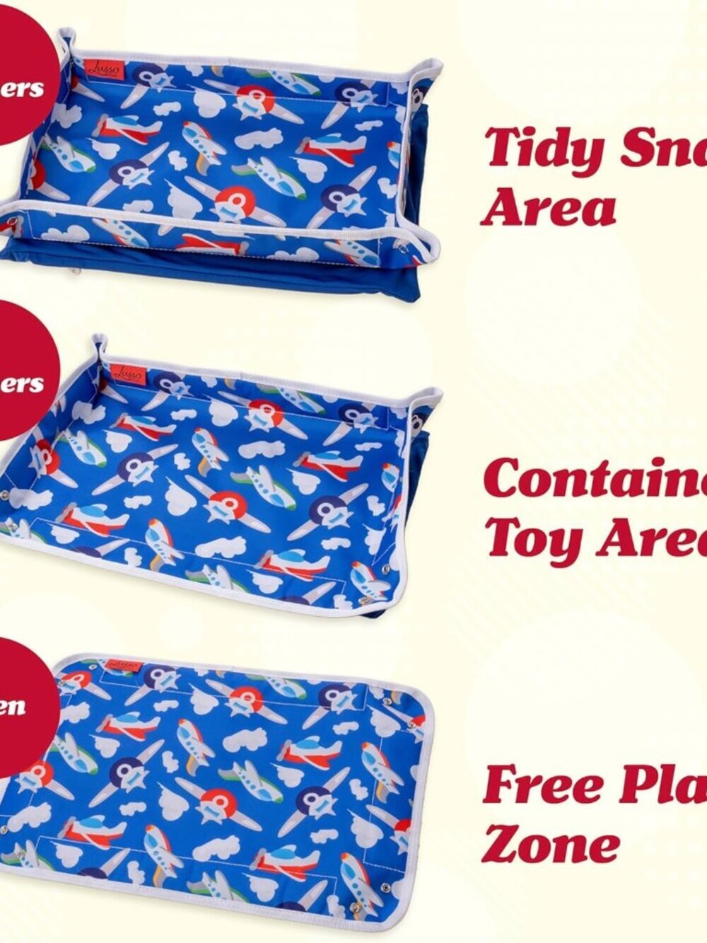 Airplane Tray Table Cover - Organize Kids Travel Essentials - Pockets for Airpla - Picture 3 of 8